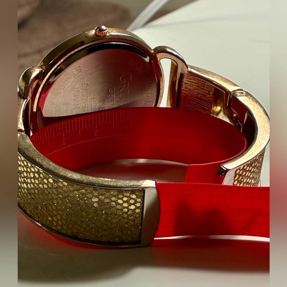 Gruen II Women's Gold Watch with Crystal Accents - Picture 7 of 9